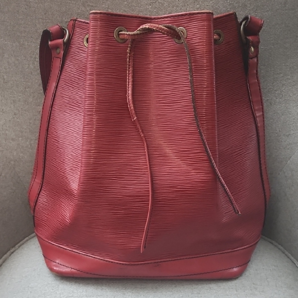 Louis Vuitton Red Epi Leather Hobo Bag